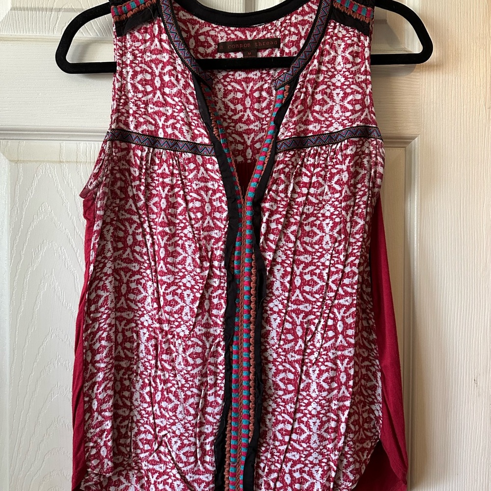 Women's Red Sleeveless Top